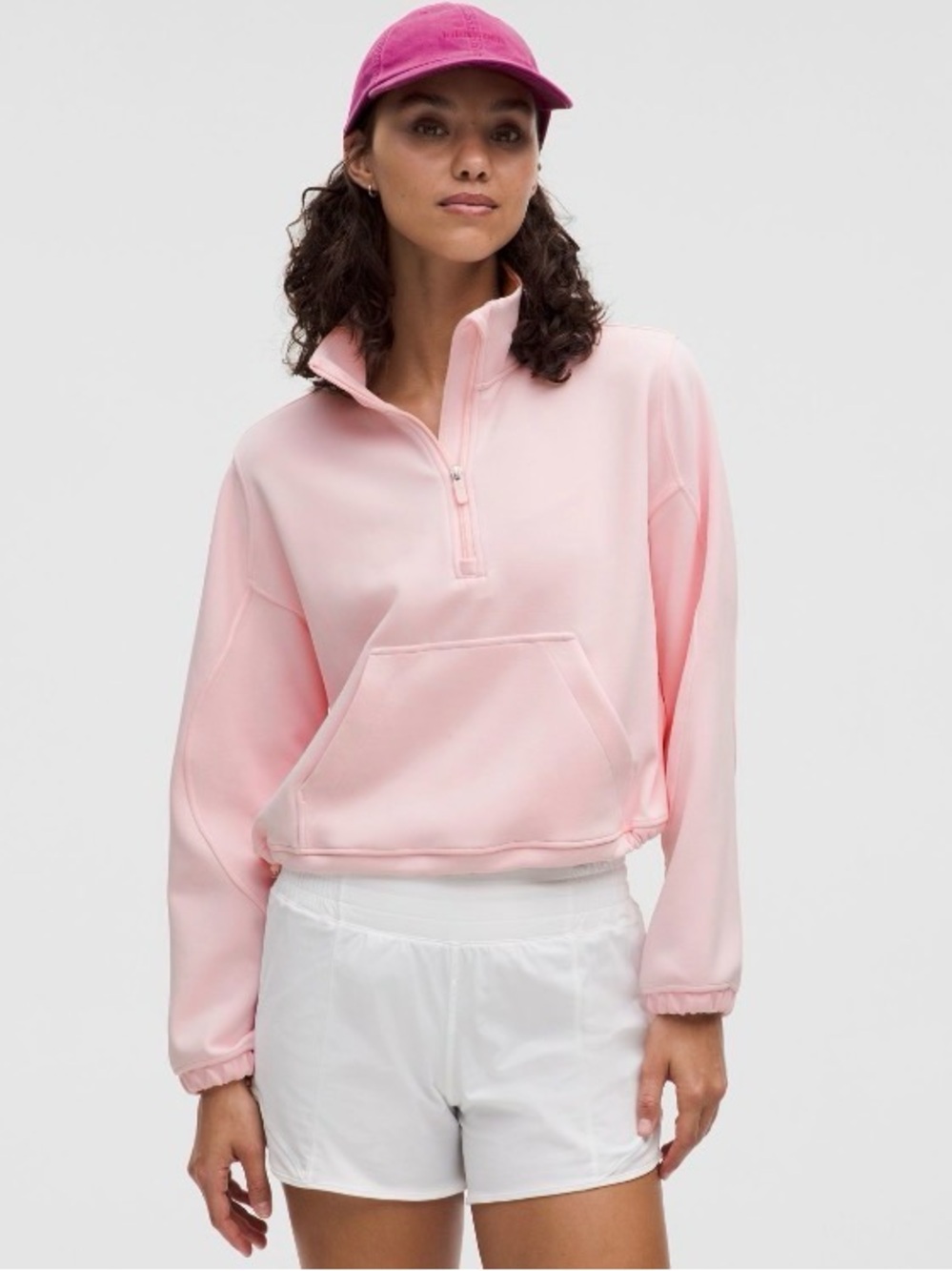 NWT Lululemon Strawberry Milkshake (pink) Brushed Softstreme Half Zip size 4